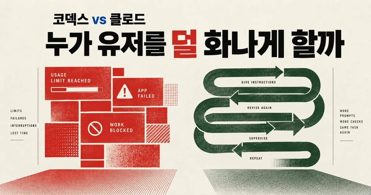 코덱스 vs 클로드, 누가 유저를 덜 화나게 할까