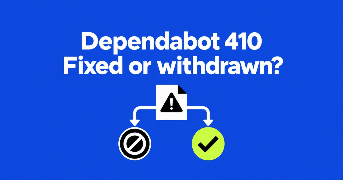 Dependabot Returns 410 Gone: Was the Vulnerability Fixed?