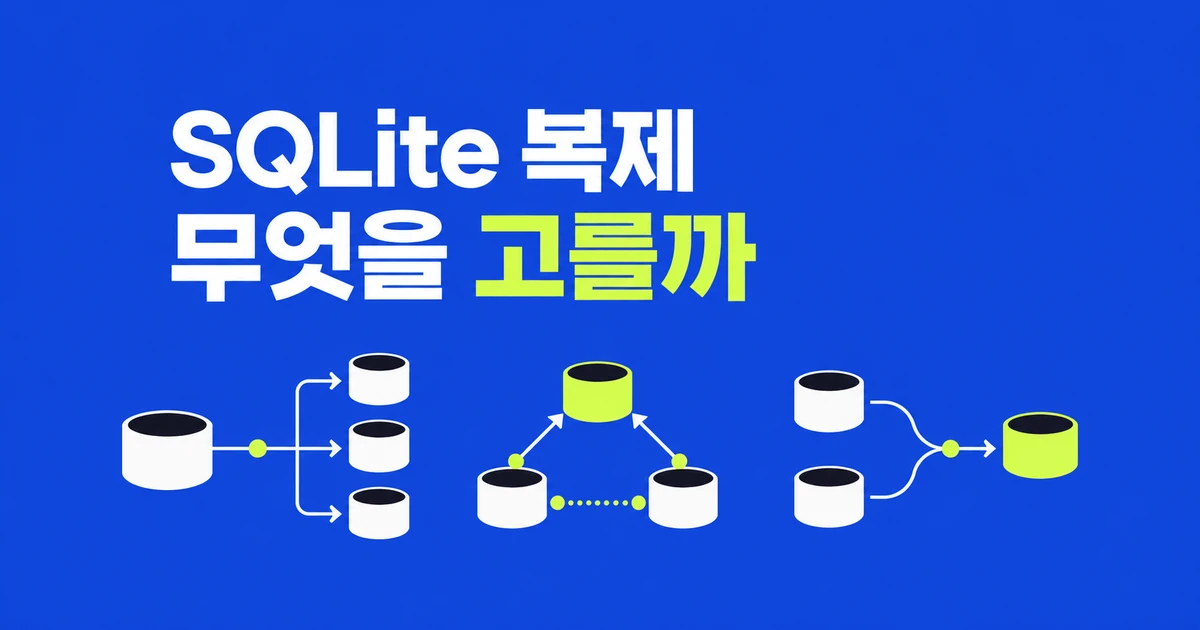 SQLite 복제 도구 선택: Litestream·rqlite·cr-sqlite는 언제 쓸까?