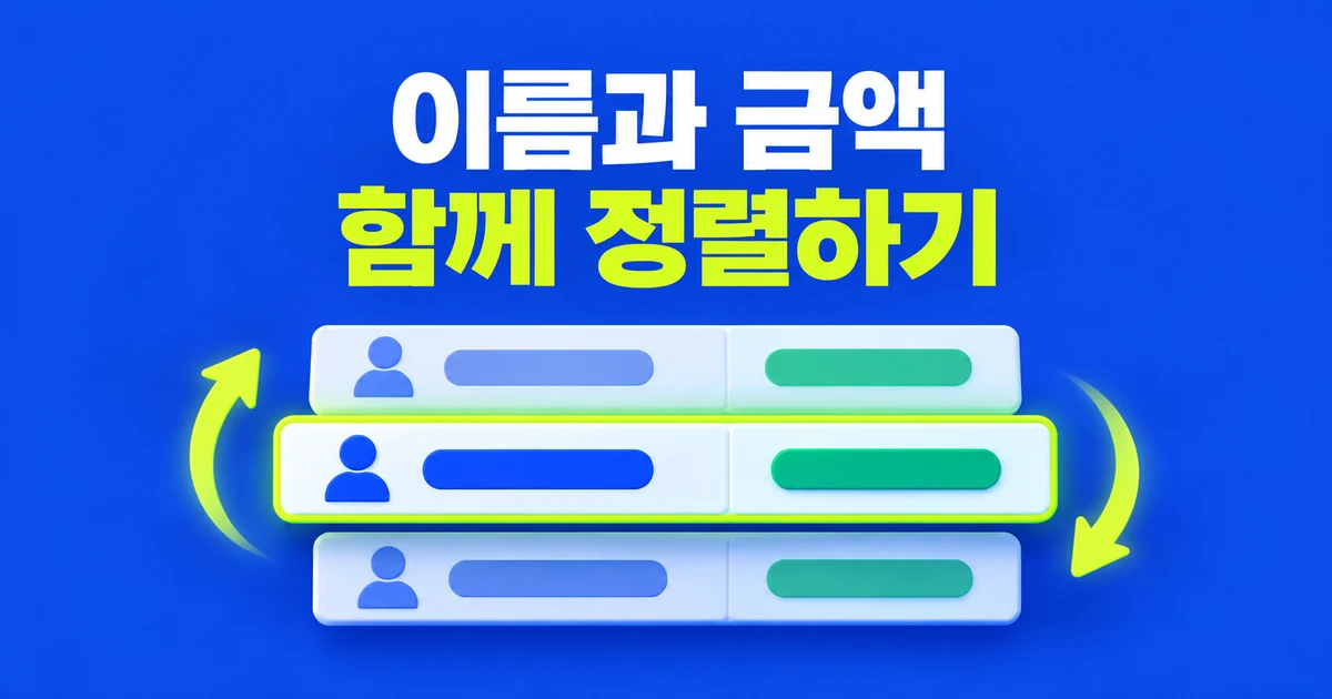 엑셀 정렬 뒤 이름과 금액이 어긋났다면