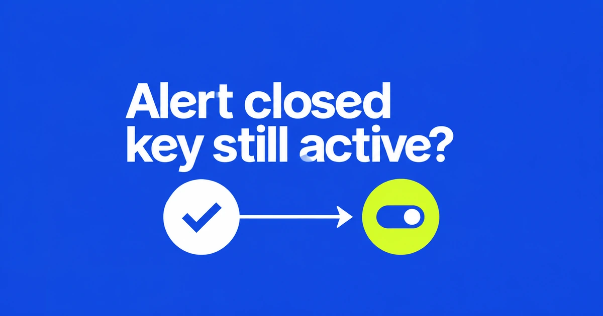 Closing a GitHub Public Monitoring Alert Does Not Revoke the Key
