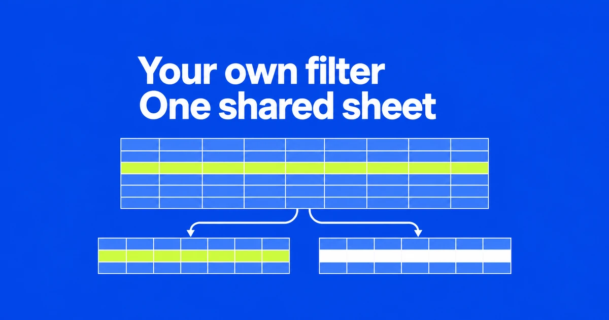 Filter a shared Google Sheet without changing everyone else’s view