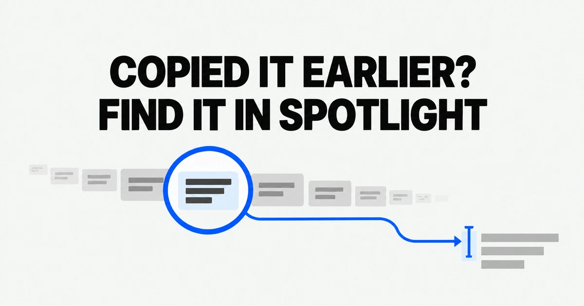 How to Find Previously Copied Items in Mac Spotlight Clipboard History
