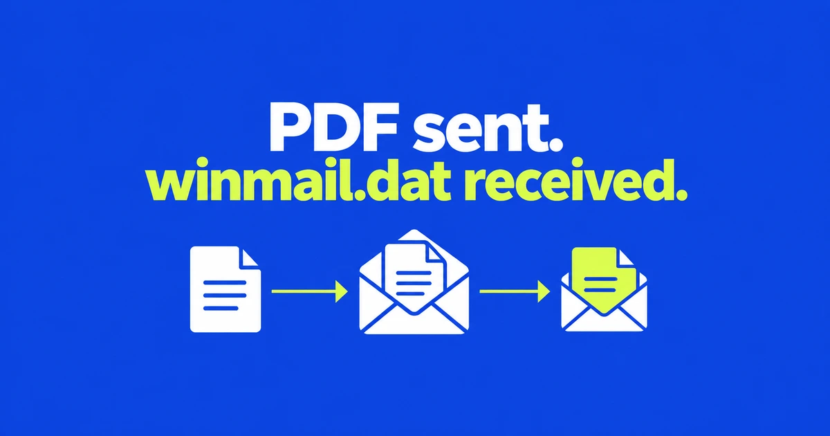 Outlook sent a PDF, but the recipient got winmail.dat