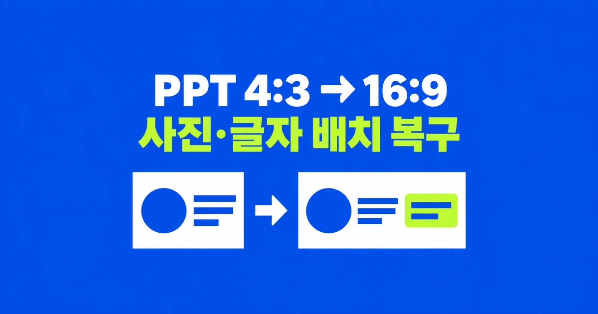 4:3 PPT를 16:9로 바꿀 때 사진과 글자 배치를 살리는 법
