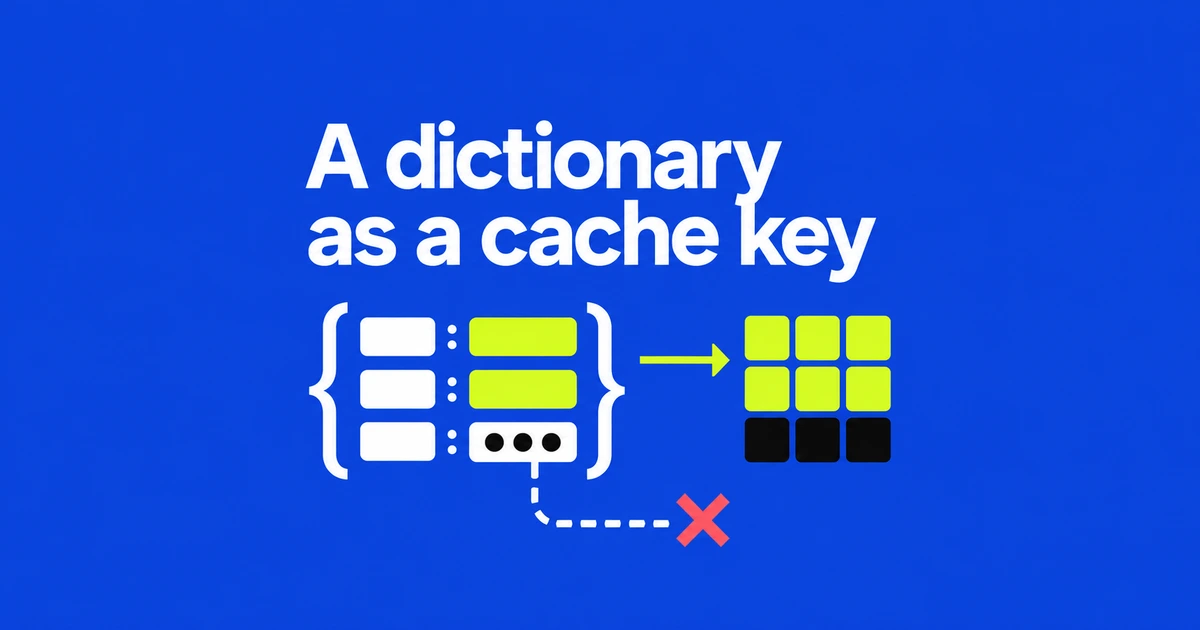 Use a Python frozendict as a Cache Key—Without the List Trap