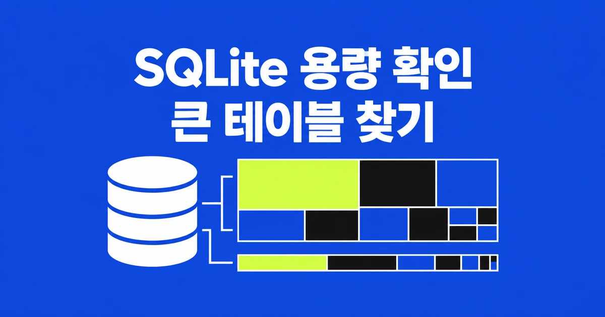 SQLite 테이블별 용량 확인, 큰 테이블과 인덱스 찾는 법