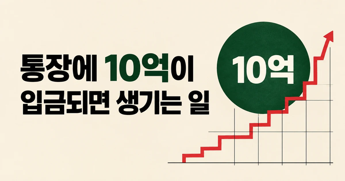 통장에 10억이 입금되면 생기는 일