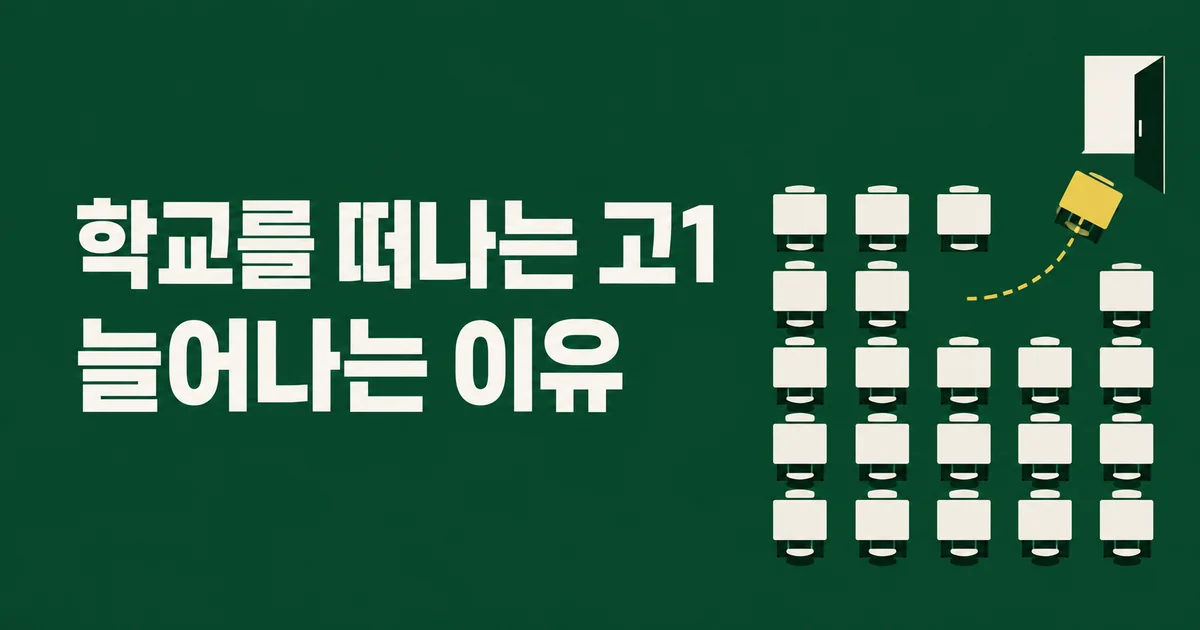 학교를 떠나는 고1이 늘어나는 충격적인 이유