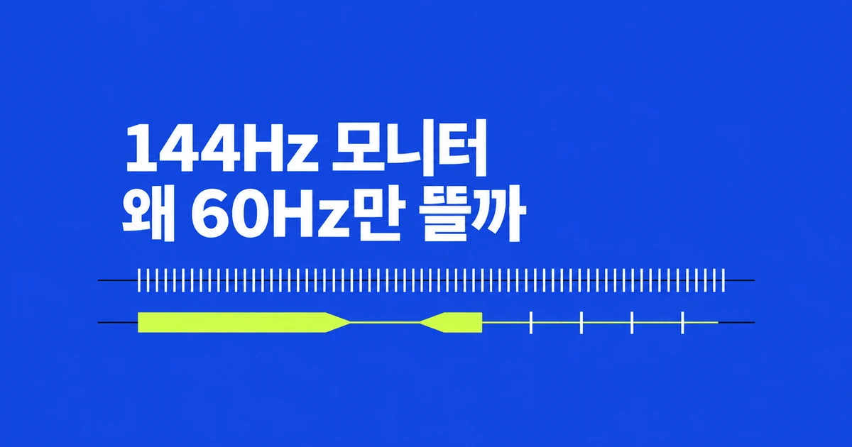 144Hz 모니터가 60Hz만 뜰 때, Windows 11 설정·연결 점검