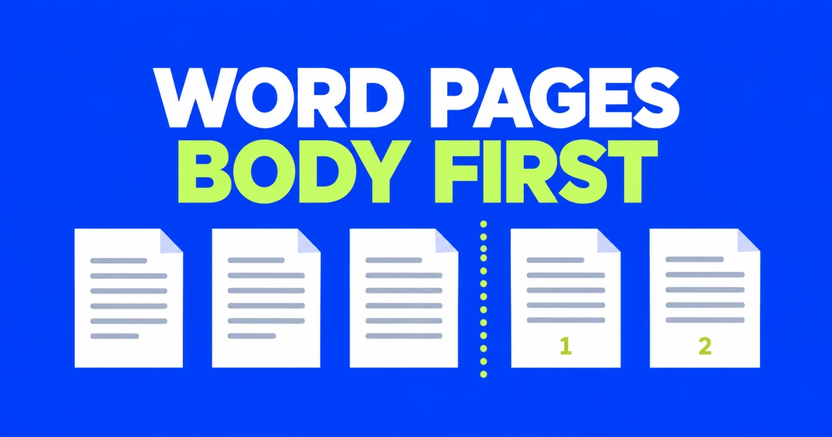 Start Word page numbers after the cover and contents