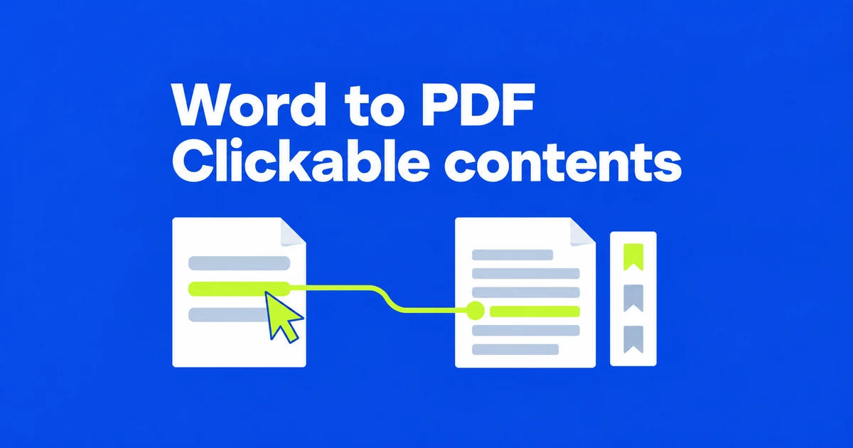 Keep Word’s Table of Contents Clickable in a PDF